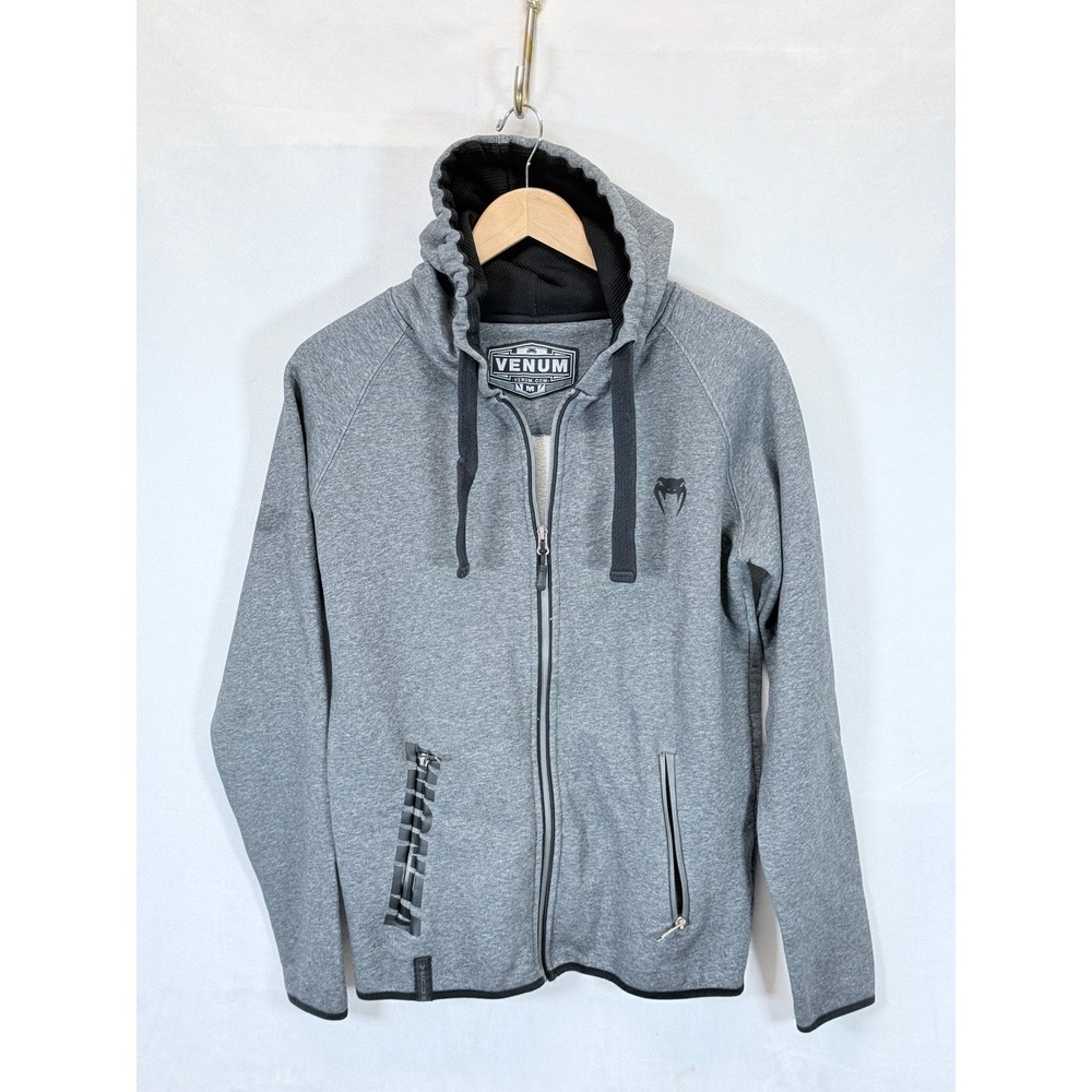 Venum‎ MMA Hoodie Full Zip Gray Mens Medium Activewear Jacket Streetwear Fighter